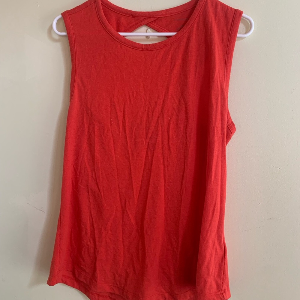 Anthropologie Red Vibrant Sleeveless Top
